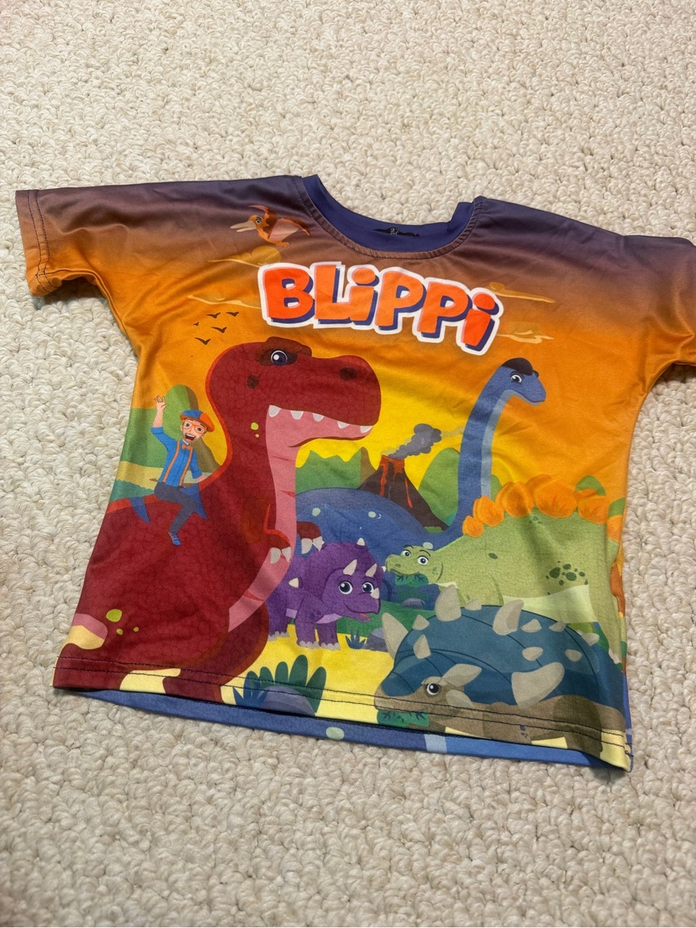 Blippi Kids' Orange & Red Dinosaur Graphic Tee 2t